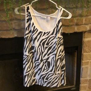 Top white and black zebra style with sequins